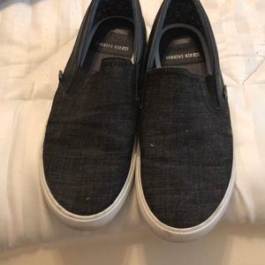 Dark gray/charcoal gray slip on shoes